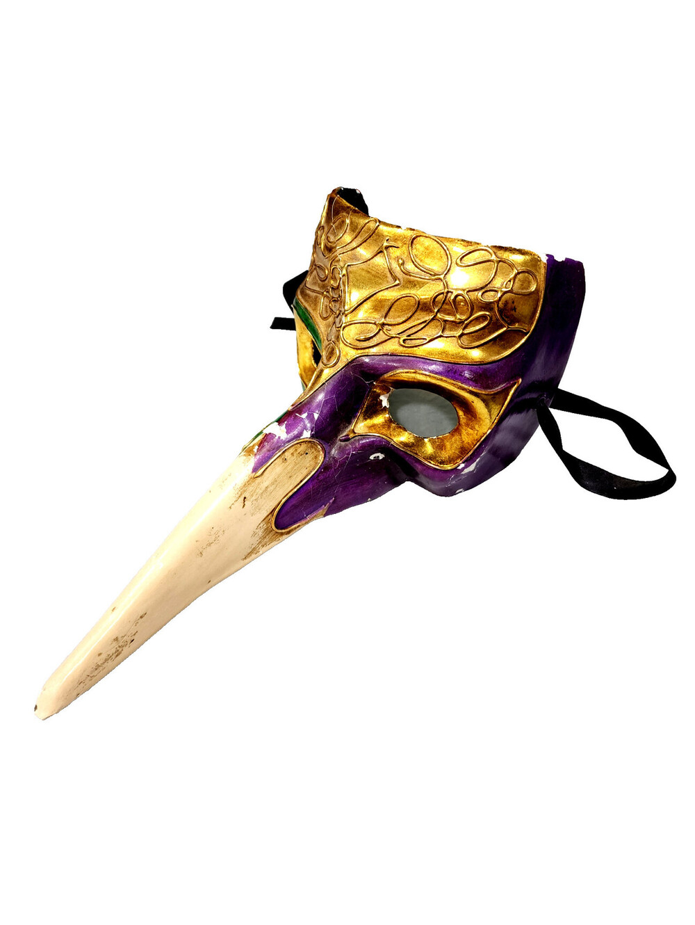 Venetian Plague Doctor Mask Medico della Peste Purple Gold Masquerade Costume